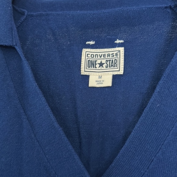 Converse blue and white collared sweater. Size M - Picture 3 of 7